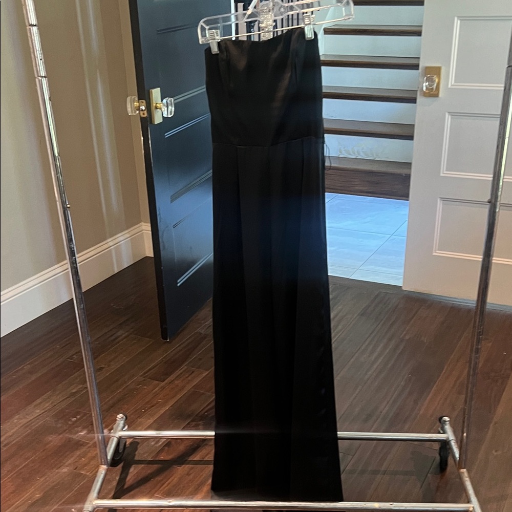 H&M Black Strapless Boot-Cut Jumpsuit